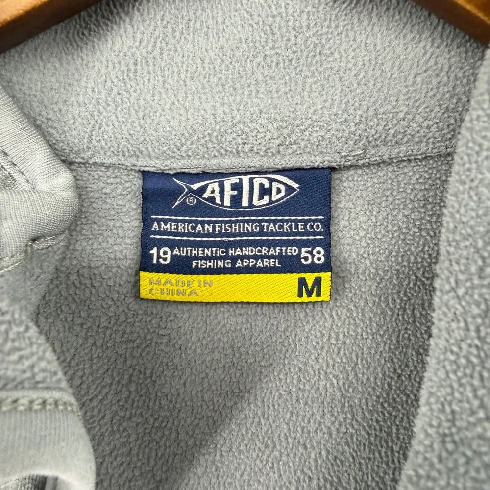 AFTCO Fleece Fishing Vest Kids Medium‎ M Gray Excellent AFTECH Full Zip Layer